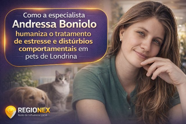 Como a especialista Andressa Boniolo humaniza o tratamento de estresse e distúrbios comportamentais em pets de Londrina